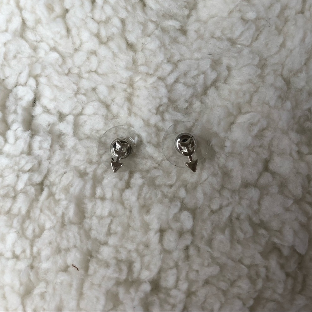 Tiny Silver Arrow Earring Studs